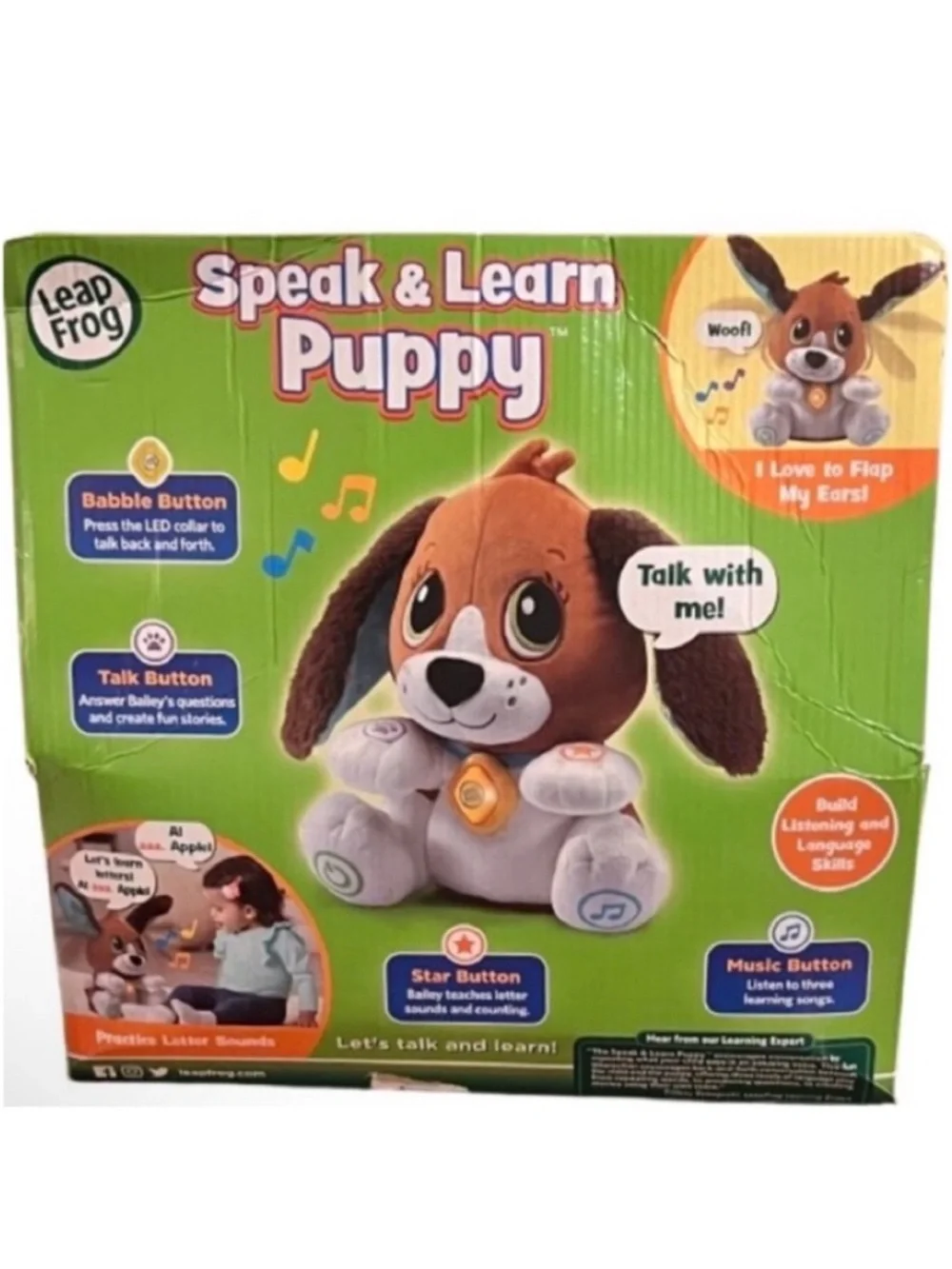 🆕- Leap Frog- Speak & Learn Puppy -Interactive Plush Toy 12mo+ New in Box